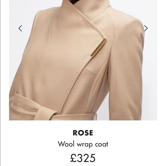 TED BAKER London coat. Camel color. Rose gold trimmings. Winter coat - Picture 15 of 17